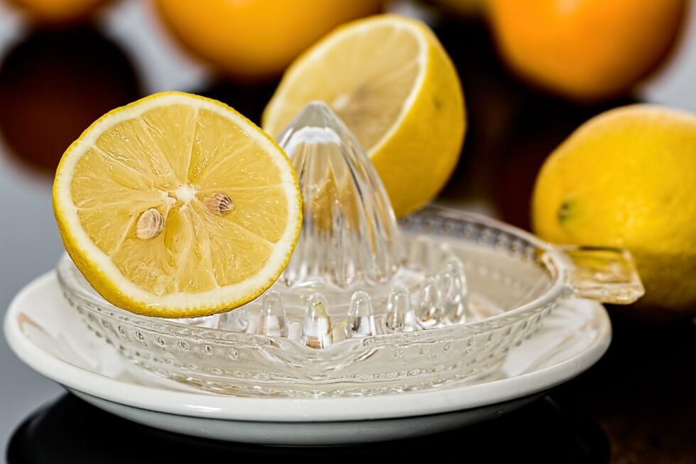 Lemon juice in a glass measuring cup